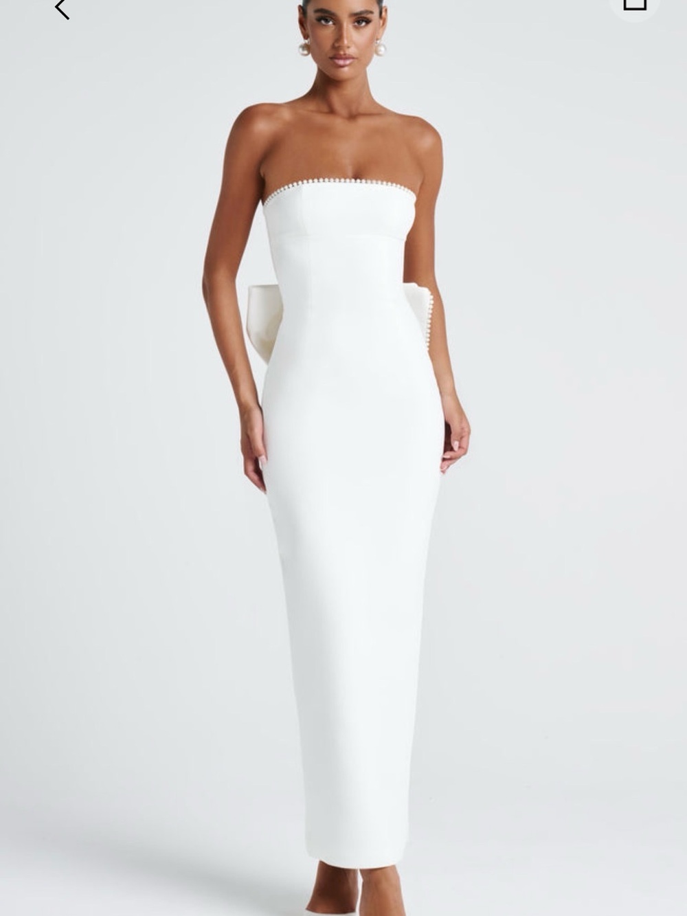 BABYBOO Magnolia Bridal Dress with Pearl Trim- White